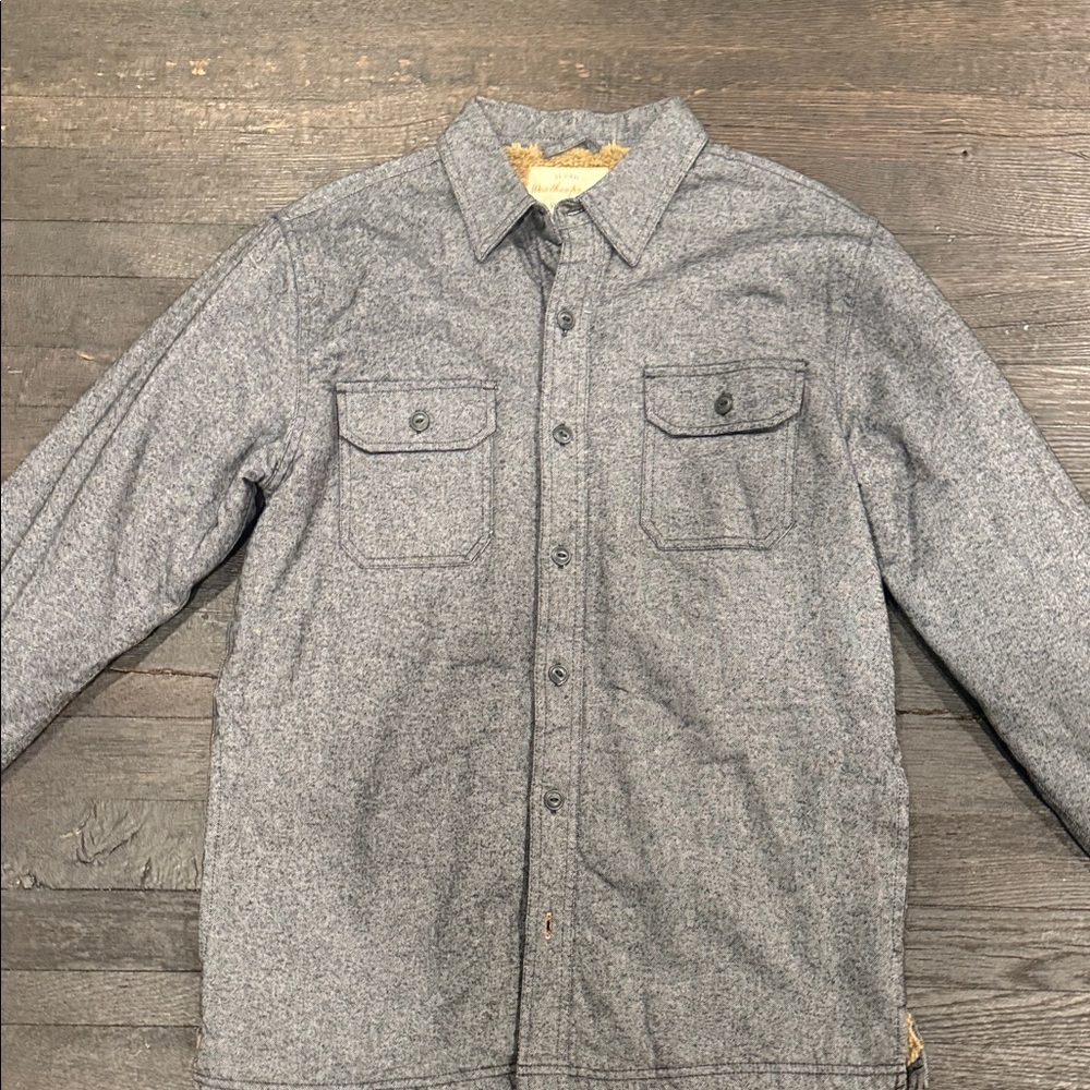 Weatherproof Men's Navy Tweed Button-Up Shirt Jacket